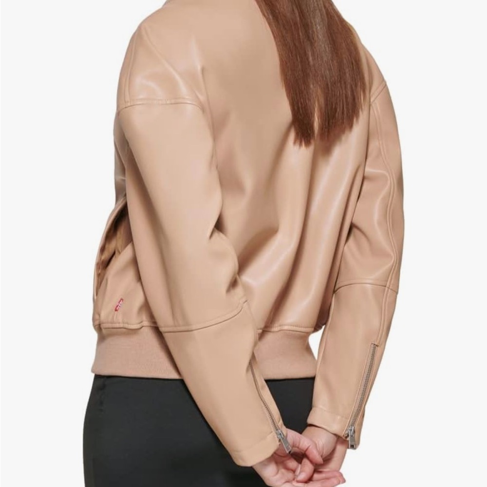 LEVI’S Bomber Fully Lined Jacket Full Zip Medium NWT Genuine Non Leather Vegan
